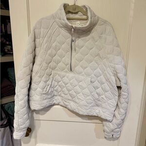 Lululemon Quilted Cropped Half-Zip Pullover Jacket - White XL/XXL